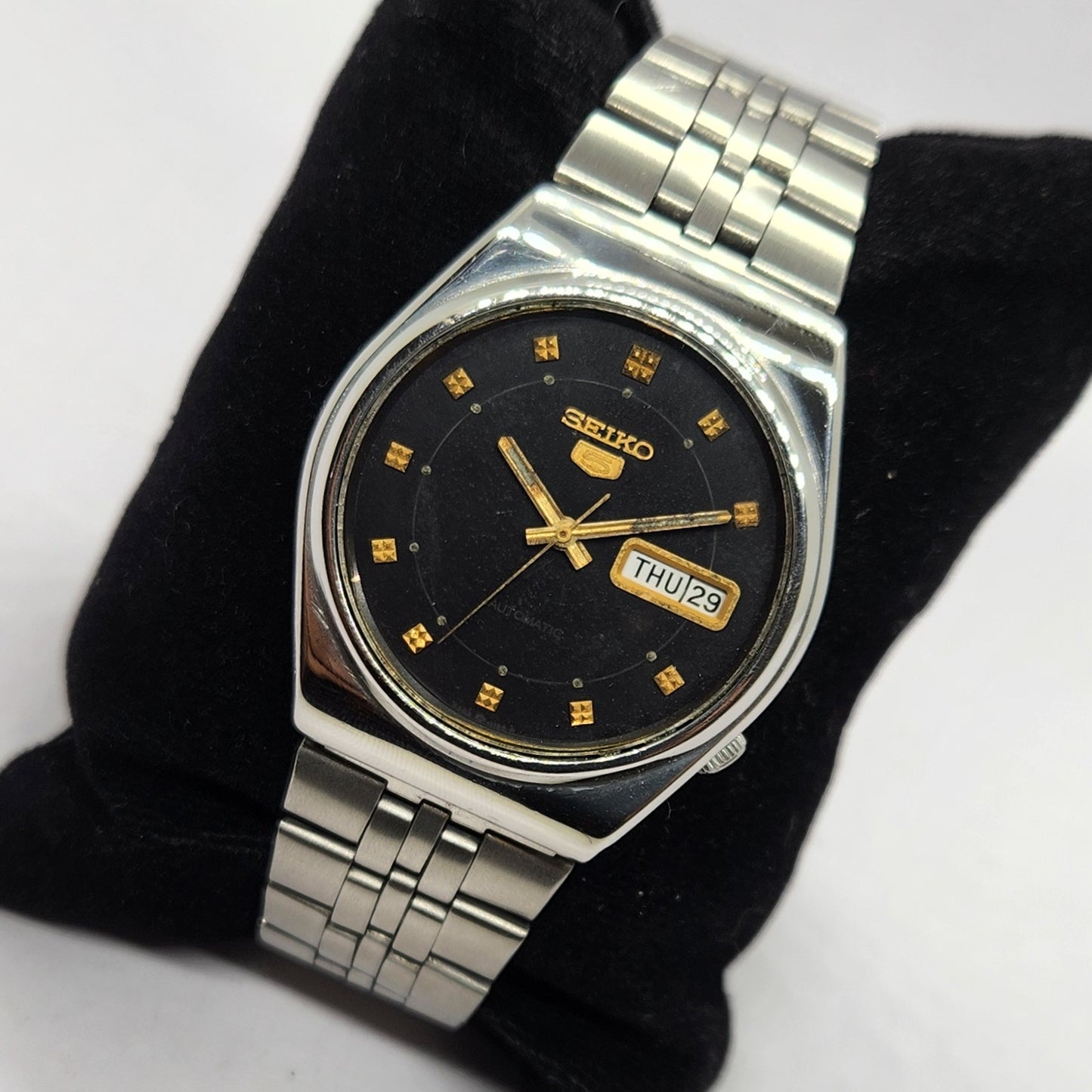 Vintage 1983 Original Seiko 5 Automatic 6309-8920 Black Face 17 Jewels Day-Date Japanese Men's Wrist Watch SA30