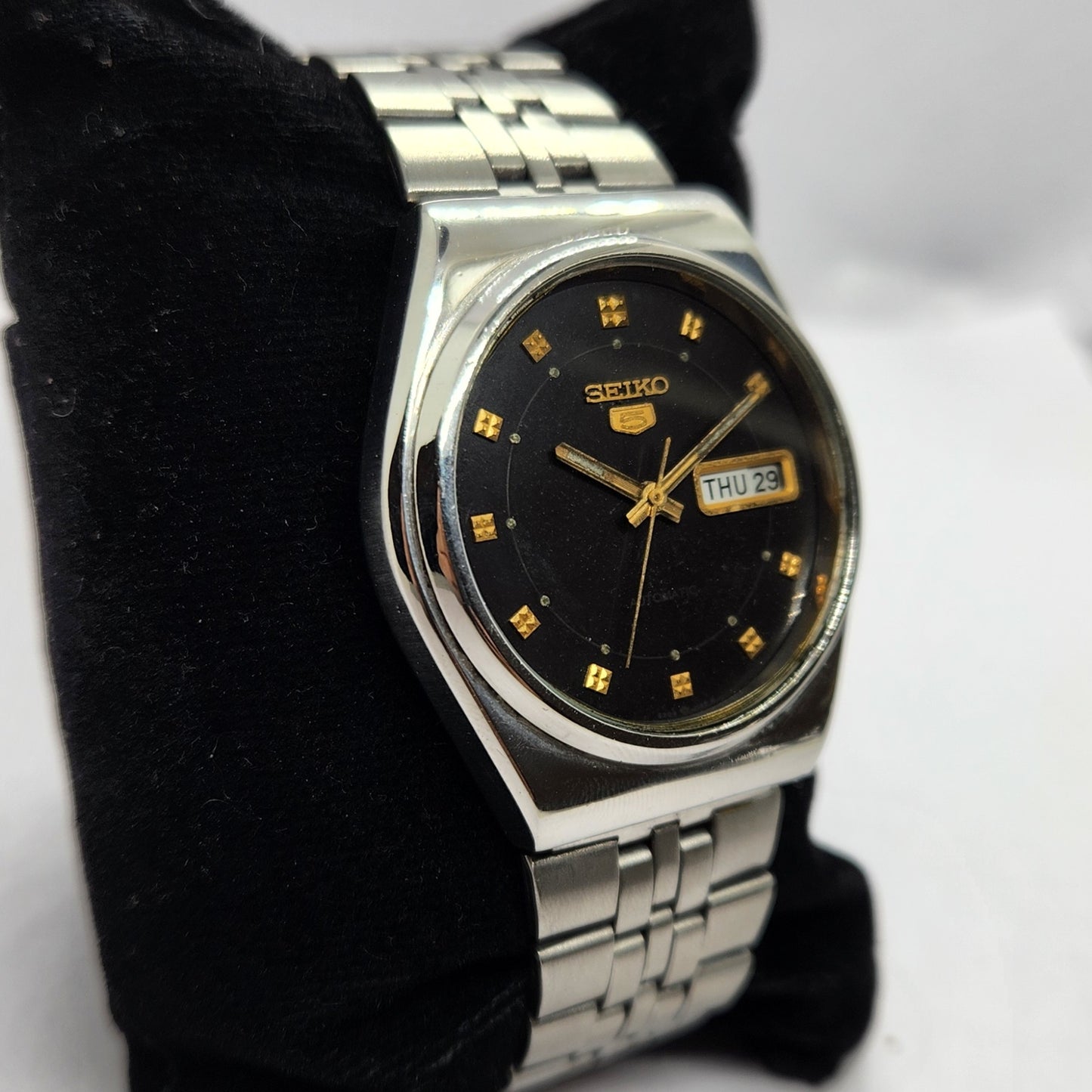 Vintage 1983 Original Seiko 5 Automatic 6309-8920 Black Face 17 Jewels Day-Date Japanese Men's Wrist Watch SA30