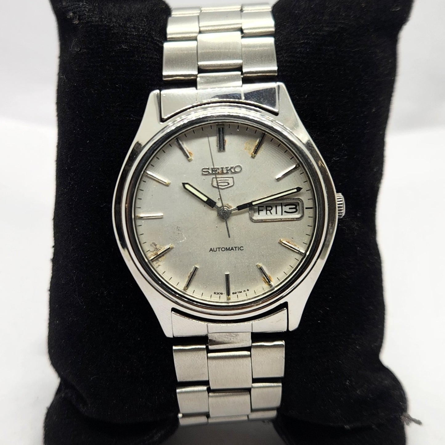 Vintage 1976 Original Seiko 5 Automatic 6309-8920 Silver Face 17 Jewels Day-Date Japanese Men's Wrist Watch SA32