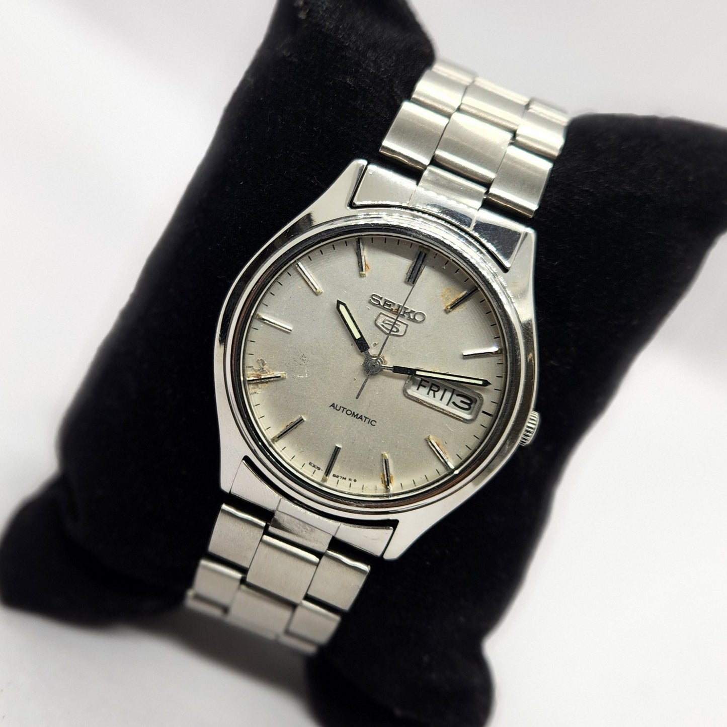 Vintage 1976 Original Seiko 5 Automatic 6309-8920 Silver Face 17 Jewels Day-Date Japanese Men's Wrist Watch SA32