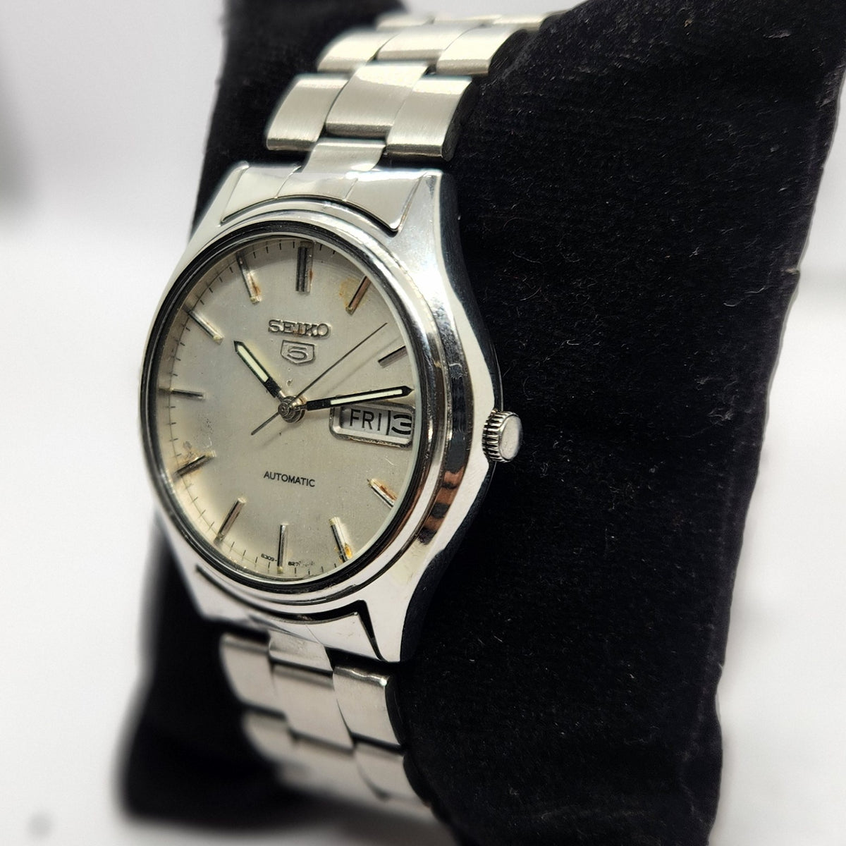 Vintage 1976 Original Seiko 5 Automatic 6309-8920 Silver Face 17 Jewels Day-Date Japanese Men's Wrist Watch SA32