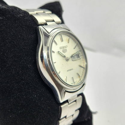 Vintage 1976 Original Seiko 5 Automatic 6309-8920 Silver Face 17 Jewels Day-Date Japanese Men's Wrist Watch SA32