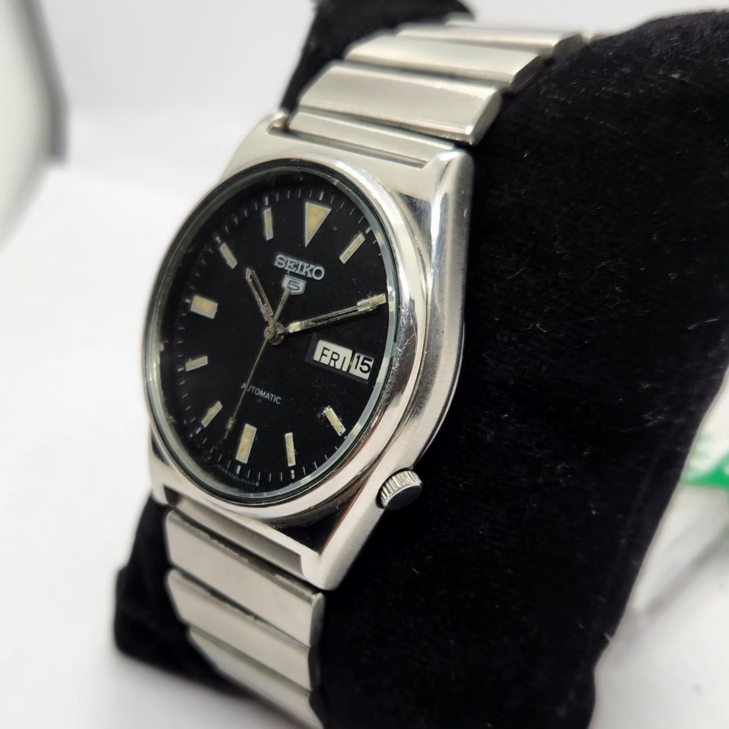Vintage 1982 Original Seiko 5 Automatic 6309-9040 Black Face 17 Jewels Day-Date Japanese Men's Wrist Watch SA34