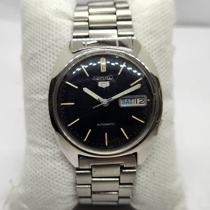 Vintage 1976 Original Seiko 5 Automatic 7009-3080 Black Face 17 Jewels Day-Date Japanese Men's Wrist Watch SA45