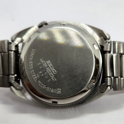 Vintage 1976 Original Seiko 5 Automatic 7009-3080 Black Face 17 Jewels Day-Date Japanese Men's Wrist Watch SA45