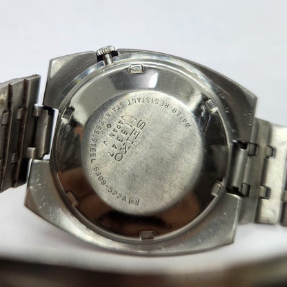 Vintage 1981 Original Seiko 5 Automatic 6309-522A Black Face 17 Jewels Day-Date Japanese Men's Wrist Watch SA46
