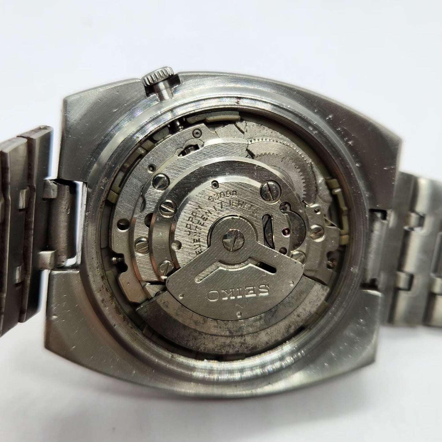 Vintage 1981 Original Seiko 5 Automatic 6309-522A Black Face 17 Jewels Day-Date Japanese Men's Wrist Watch SA46