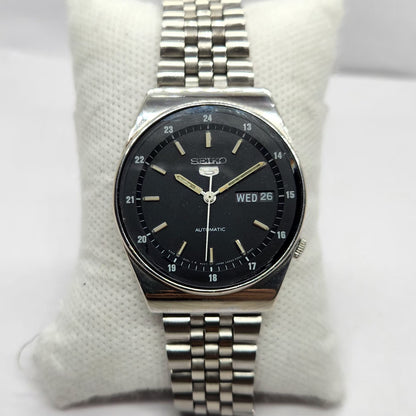 Vintage 1982 Original Seiko 5 Automatic 6309-602A Black Face 17 Jewels Day-Date Japanese Men's Wrist Watch SA48