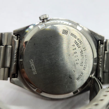 Vintage 1997 Original Seiko 5 Automatic 7s26-7030 Black Face 21 Jewels Day-Date Japanese Men's Wrist Watch SA50