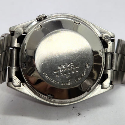 Vintage 1985 Original Seiko 5 Automatic 6309-8800 Silver Face 17 Jewels Day-Date Japanese Men's Wrist Watch SA52