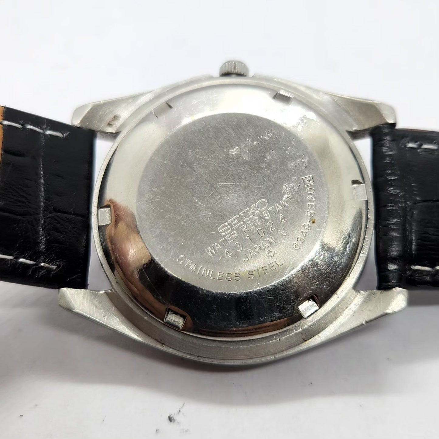 Vintage 1984 Original Seiko 5 Automatic 6349-5320 Black Face 23 Jewels Day-Date Japanese Men's Wrist Watch SA56