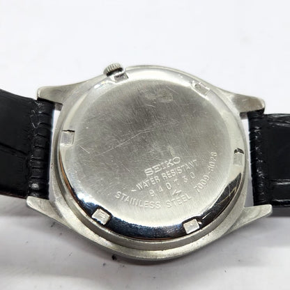 Vintage 1979 Original Seiko 5 Automatic 7009-8028 Black Face 17 Jewels Day-Date Japanese Men's Wrist Watch SA57