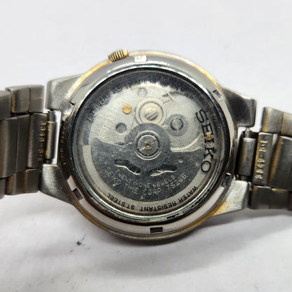 Vintage 1980 Original Seiko 5 Automatic 7S26-02R0 Gold Face 21 Jewels Day-Date Japanese Men's Wrist Watch SA60