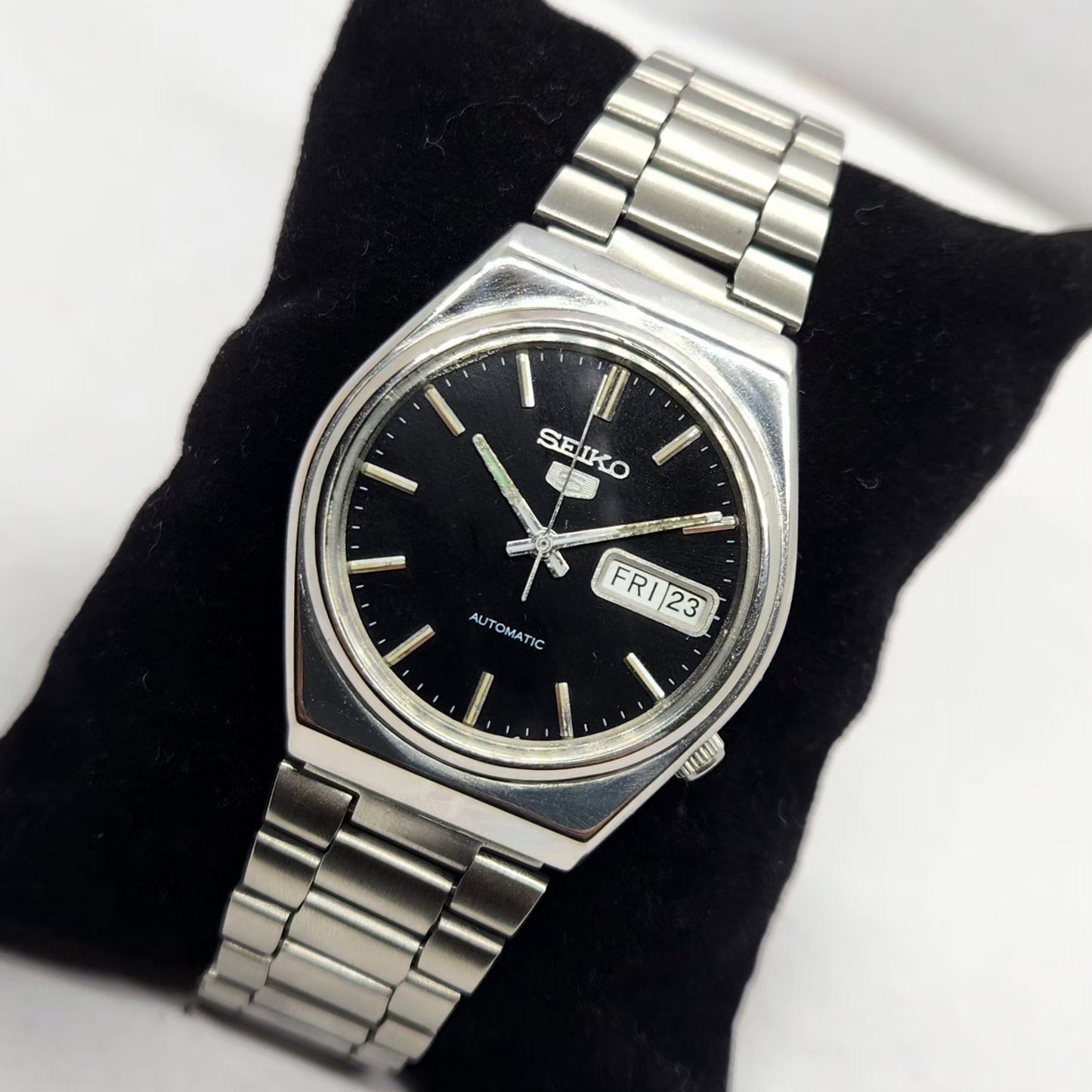 Vintage 1976 Original Seiko 5 Automatic 6309-6270 Black Face 17 Jewels Day-Date Japanese Men's Wrist Watch SA62