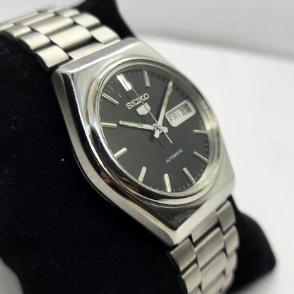Vintage 1976 Original Seiko 5 Automatic 6309-6270 Black Face 17 Jewels Day-Date Japanese Men's Wrist Watch SA62