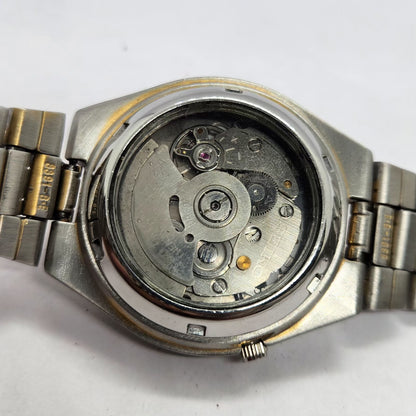 Vintage 1980 Original Seiko 5 Automatic 7S26 Gold Face 21 Jewels Day-Date Japanese Men's Wrist Watch SA63
