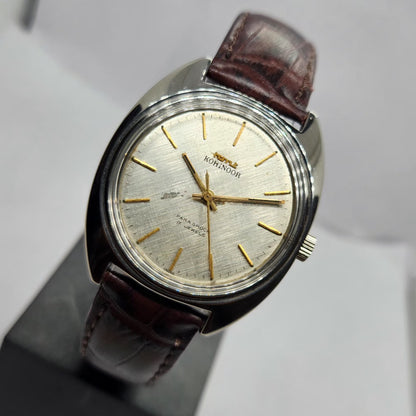 Vintage Original HMT Kohinoor Hand Winding 17 Jewels Silver Face Men's Wrist Watch HM01
