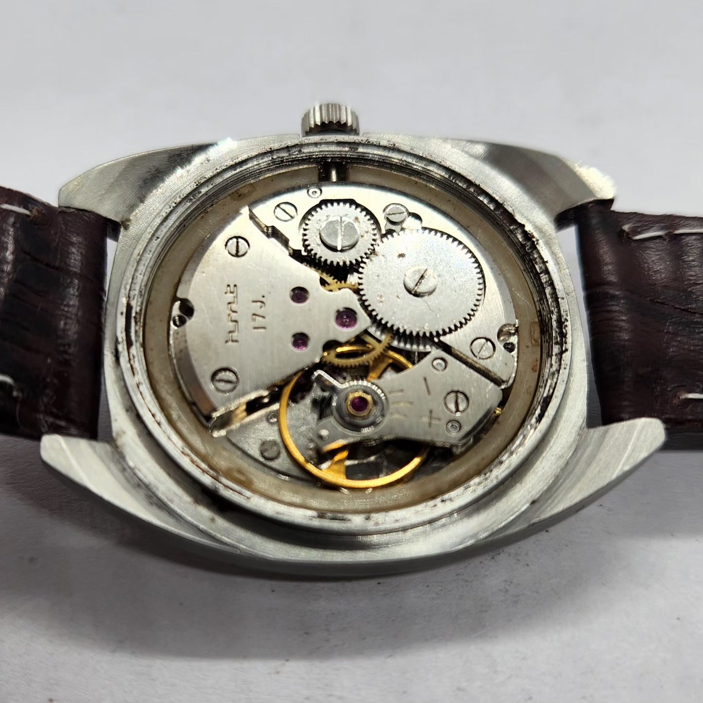 Vintage Original HMT Kohinoor Hand Winding 17 Jewels Silver Face Men's Wrist Watch HM01