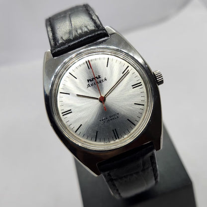 Vintage Original HMT Avinash Hand Winding 17 Jewels Silver Face Men's Wrist Watch HM02