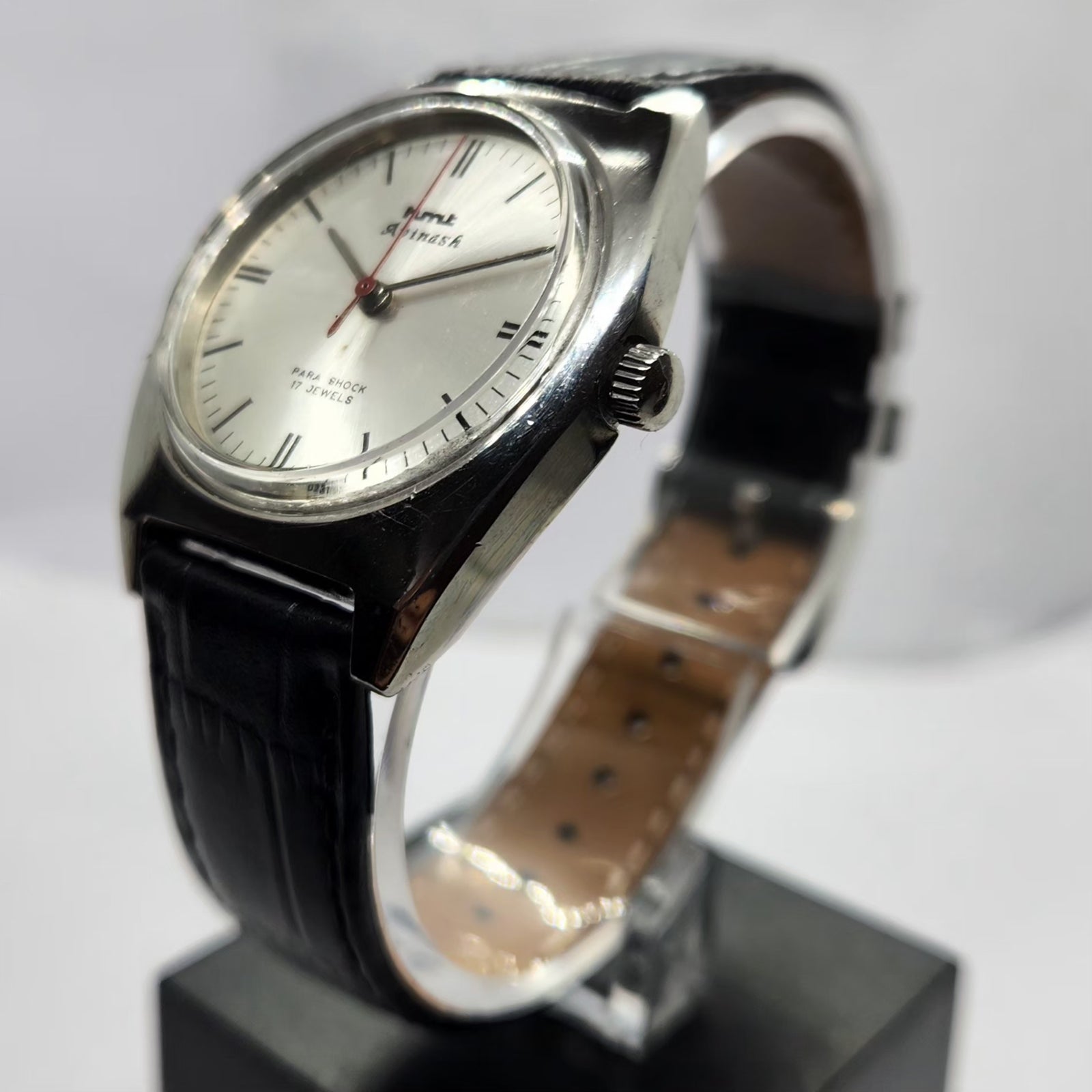 Vintage Original HMT Avinash Hand Winding 17 Jewels Silver Face Men's Wrist Watch HM02
