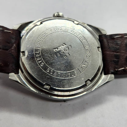 Vintage Original HMT Chetak Hand Winding 17 Jewels Brown Face Men's Wrist Watch HM03