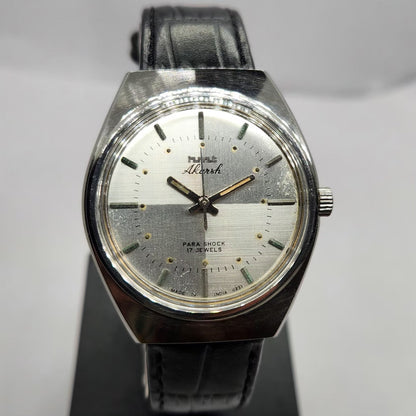 Vintage Original HMT Akarsh Hand Winding 17 Jewels Silver Face Men's Wrist Watch HM04