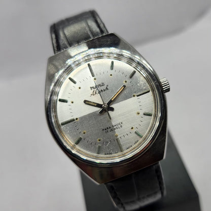 Vintage Original HMT Akarsh Hand Winding 17 Jewels Silver Face Men's Wrist Watch HM04