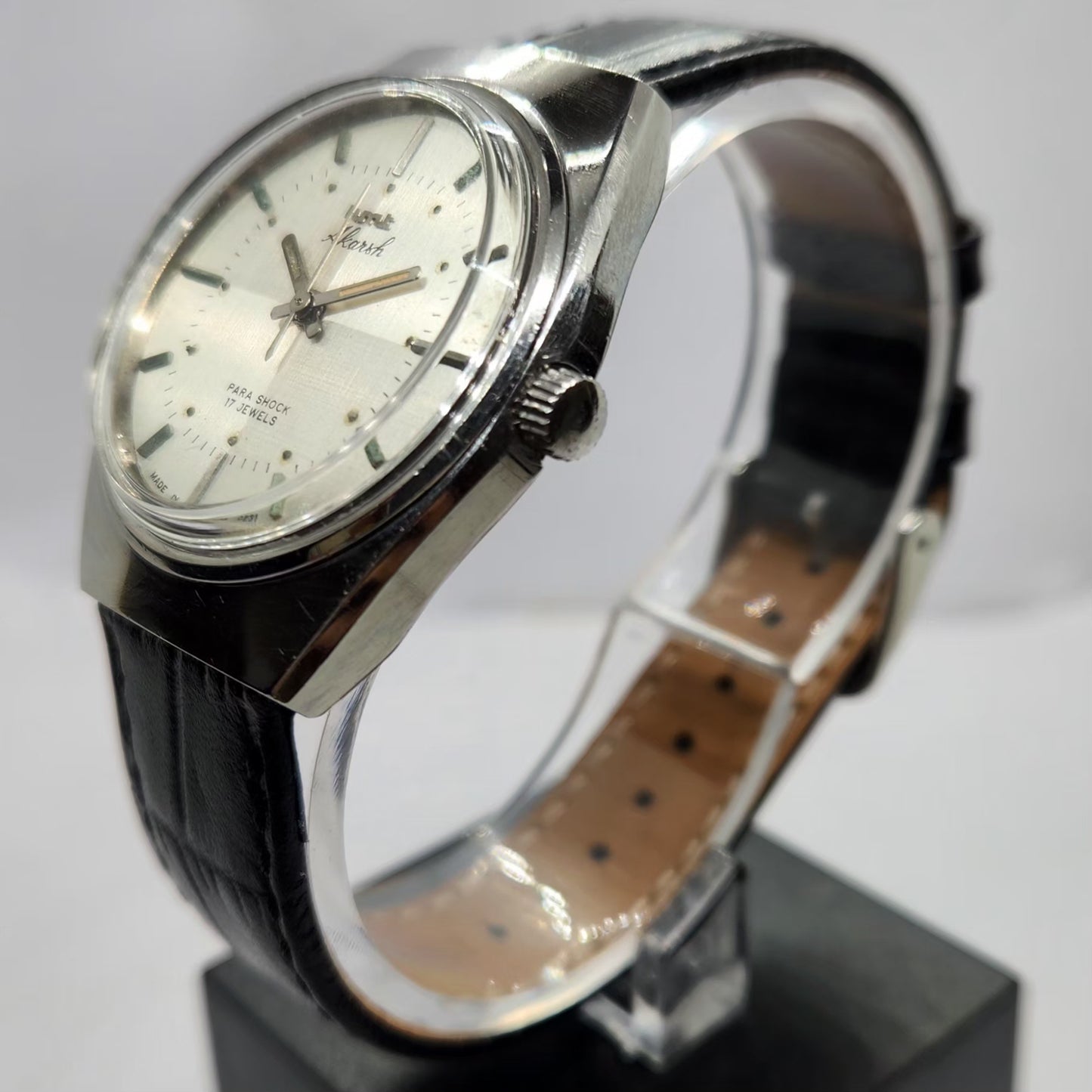 Vintage Original HMT Akarsh Hand Winding 17 Jewels Silver Face Men's Wrist Watch HM04