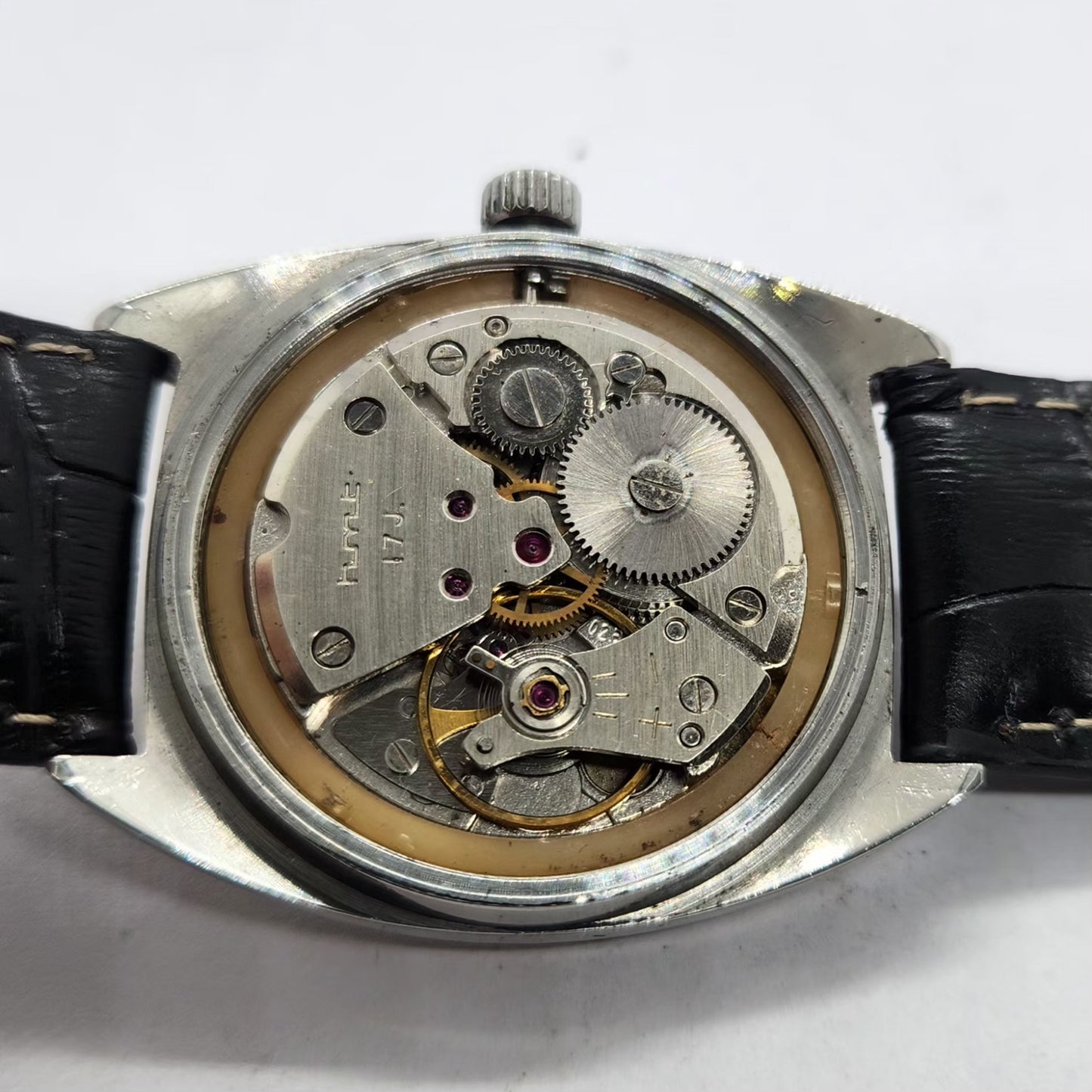 Vintage Original HMT Vijay Hand Winding 17 Jewels Gold Face Men's Wrist Watch HM05
