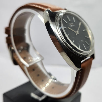 Vintage Original HMT Kohinoor Hand Winding 17 Jewels Black Face Men's Wrist Watch HM06
