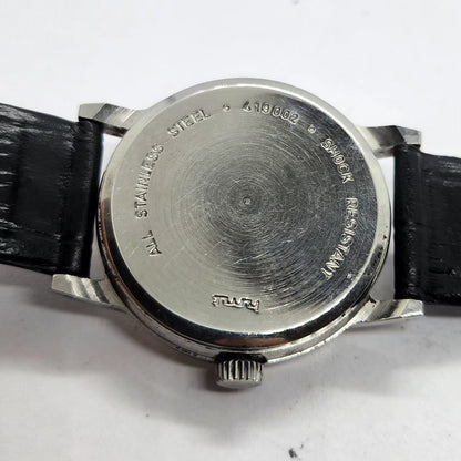 Vintage Original HMT Akash Hand Winding 17 Jewels Gold Face Men's Wrist Watch HM07