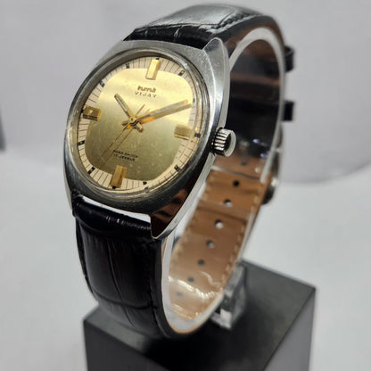 Vintage Original HMT Vijay Hand Winding 17 Jewels Gold Face Men's Wrist Watch HM08