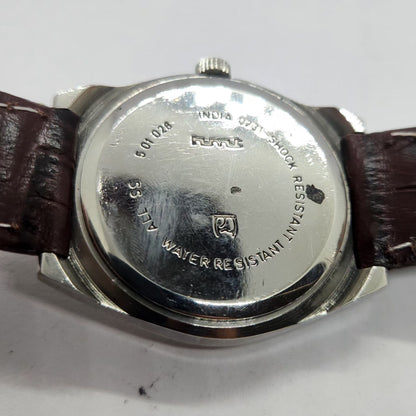 Vintage Original HMT Kohinoor Hand Winding 17 Jewels Silver Face Men's Wrist Watch HM09
