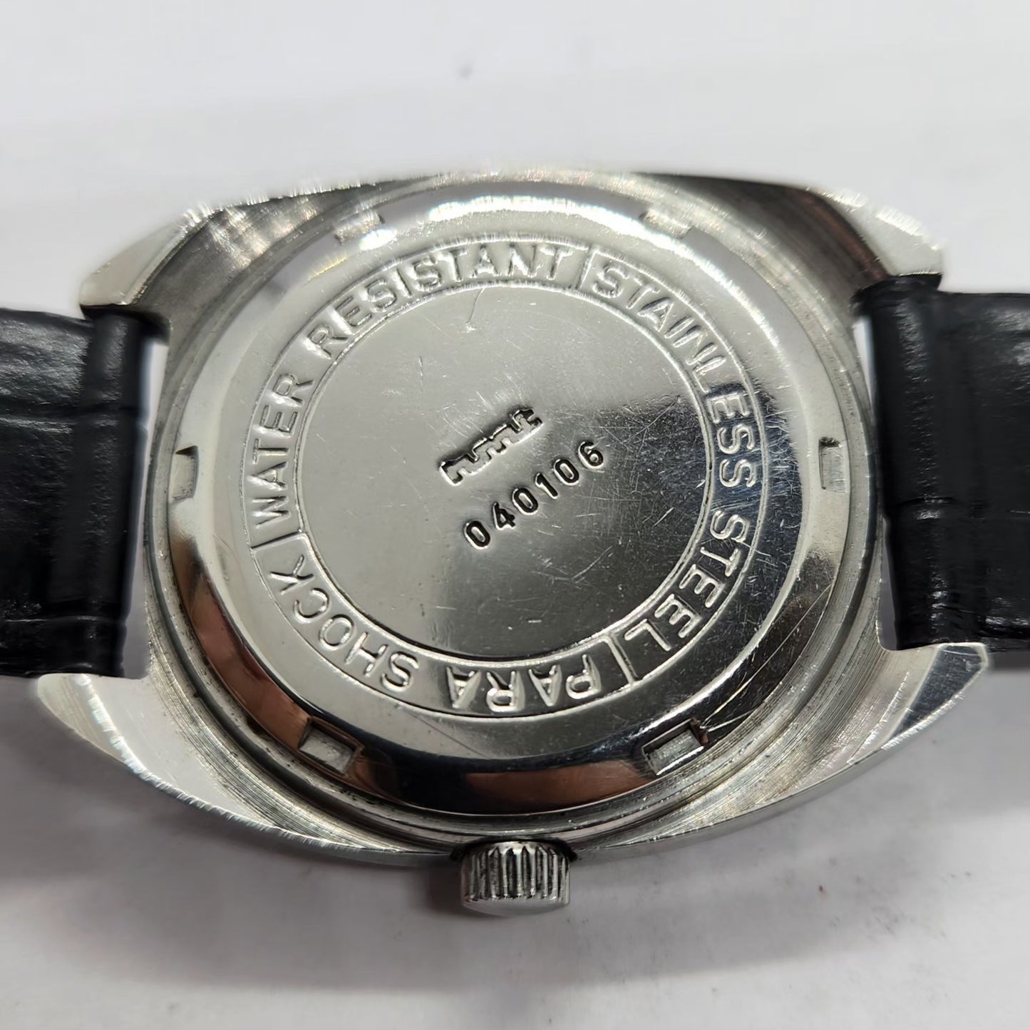 Vintage Original HMT Kohinoor Hand Winding 17 Jewels Black Face Men's Wrist Watch HM10