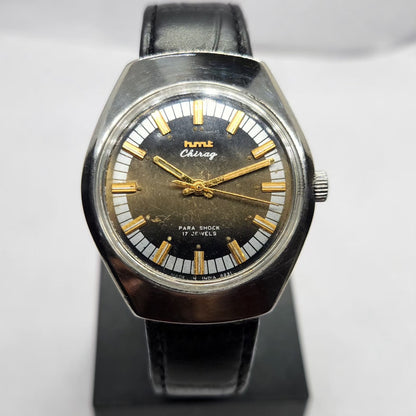 Vintage Original HMT Chirag Hand Winding 17 Jewels Brown Face Men's Wrist Watch HM11