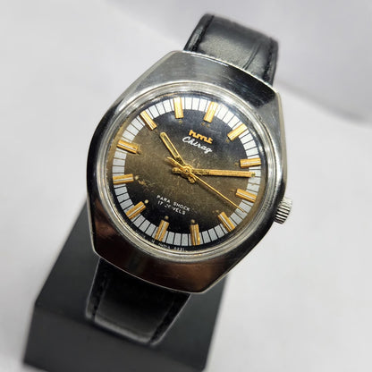 Vintage Original HMT Chirag Hand Winding 17 Jewels Brown Face Men's Wrist Watch HM11