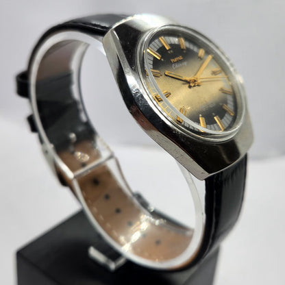 Vintage Original HMT Chirag Hand Winding 17 Jewels Brown Face Men's Wrist Watch HM11