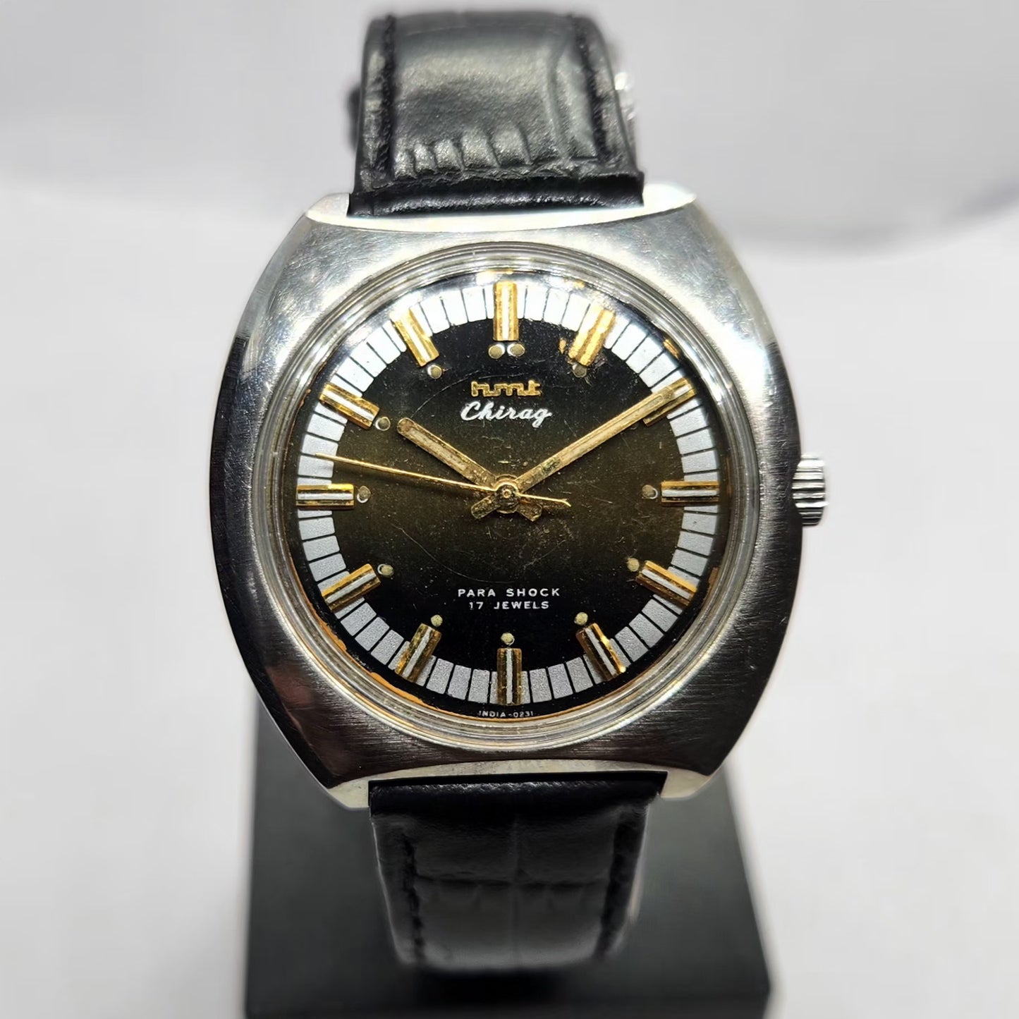 Vintage Original HMT Chirag Hand Winding 17 Jewels Silver Face Men's Wrist Watch HM12
