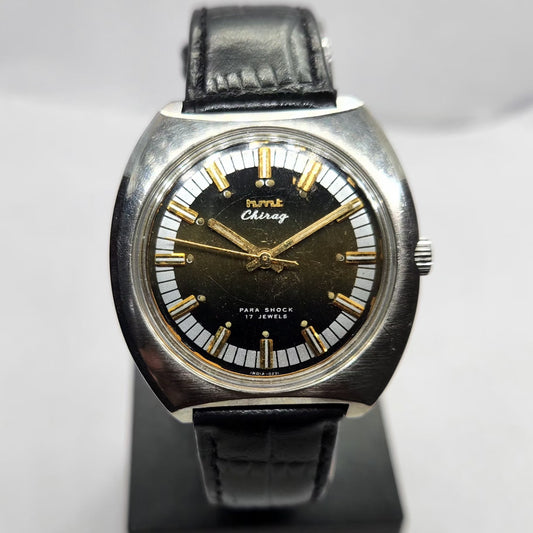 Vintage Original HMT Chirag Hand Winding 17 Jewels Silver Face Men's Wrist Watch HM12