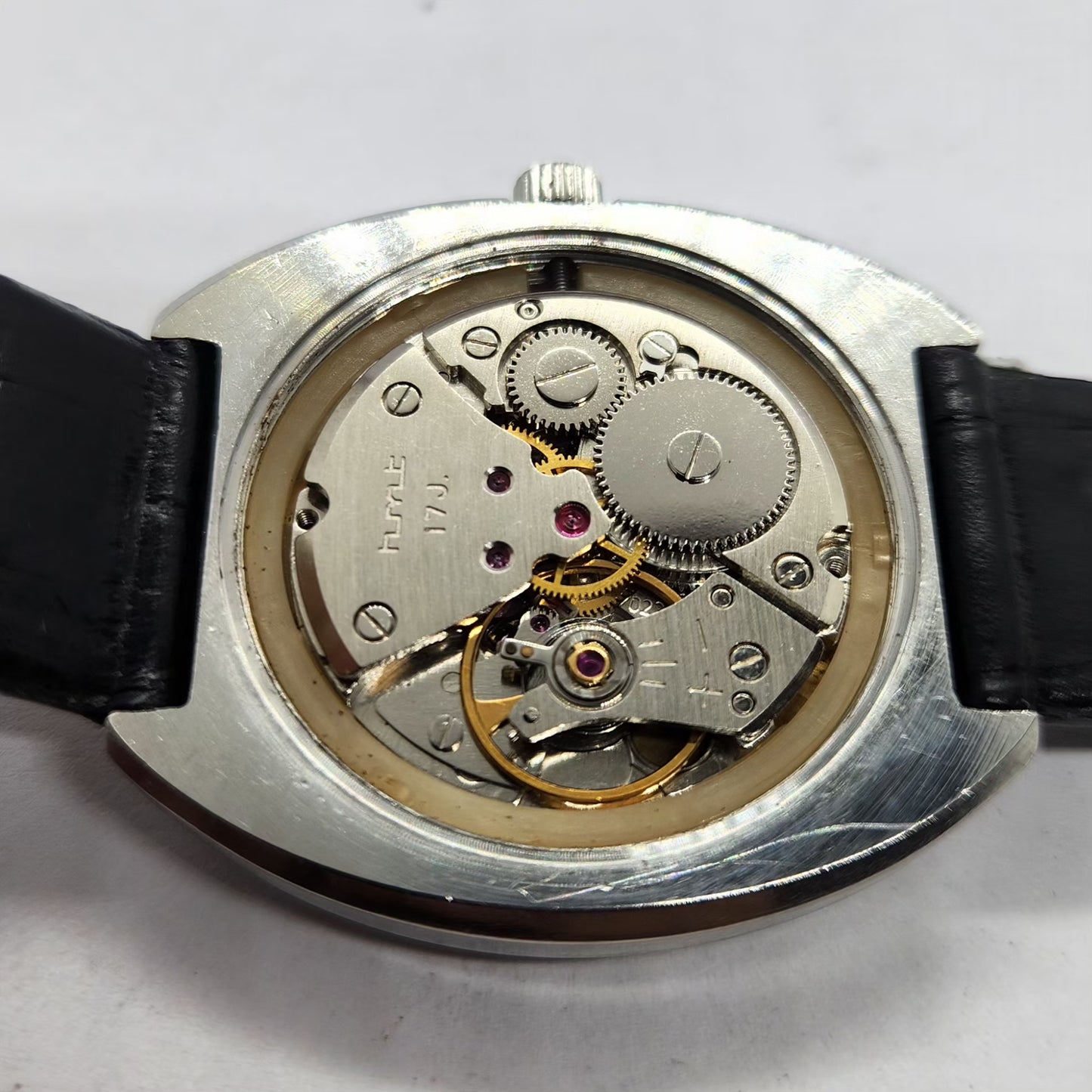 Vintage Original HMT Chirag Hand Winding 17 Jewels Silver Face Men's Wrist Watch HM12