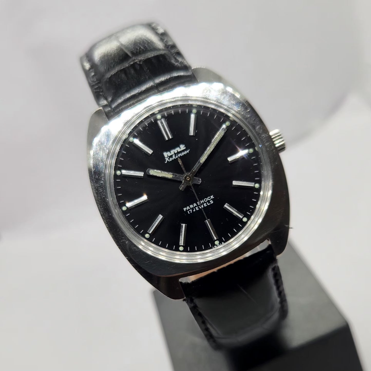 Vintage Original HMT Kohinoor Hand Winding 17 Jewels Silver Face Men's Wrist Watch HM13