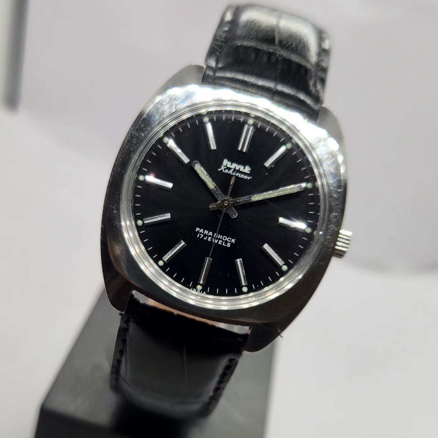 Vintage Original HMT Kohinoor Hand Winding 17 Jewels Silver Face Men's Wrist Watch HM13