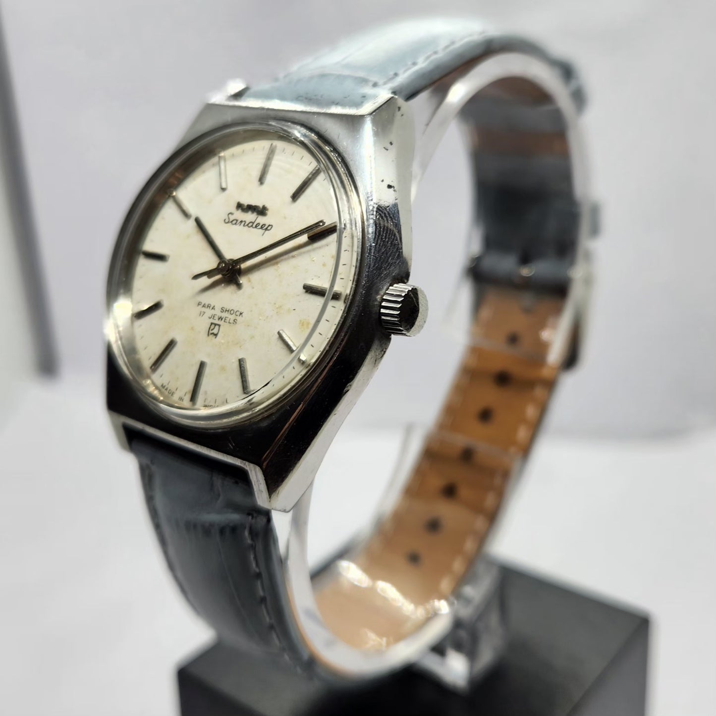 Vintage Original HMT Sandeep Hand Winding 17 Jewels Off White Face Men's Wrist Watch HM14