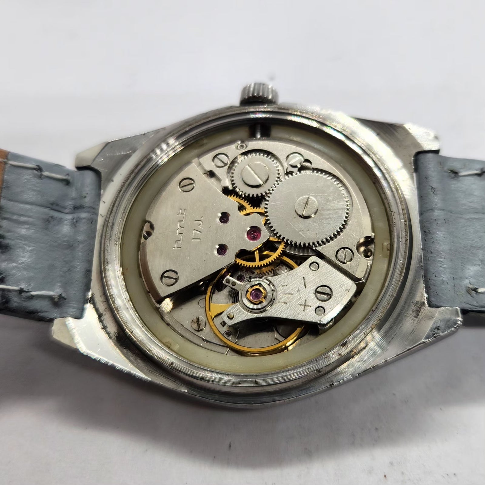 Vintage Original HMT Sandeep Hand Winding 17 Jewels Off White Face Men's Wrist Watch HM14