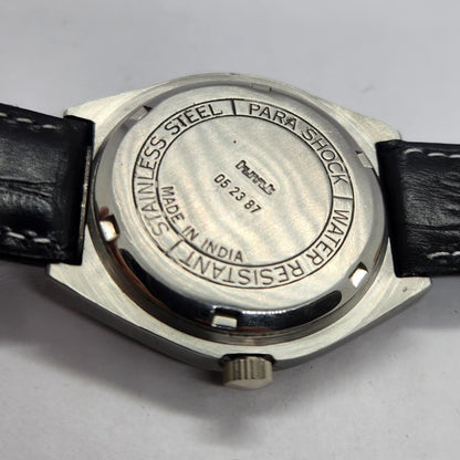 Vintage Original HMT Maurya Hand Winding 17 Jewels Gold Face Men's Wrist Watch HM15