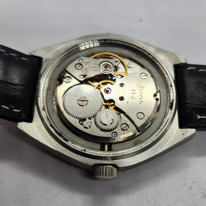 Vintage Original HMT Maurya Hand Winding 17 Jewels Gold Face Men's Wrist Watch HM15