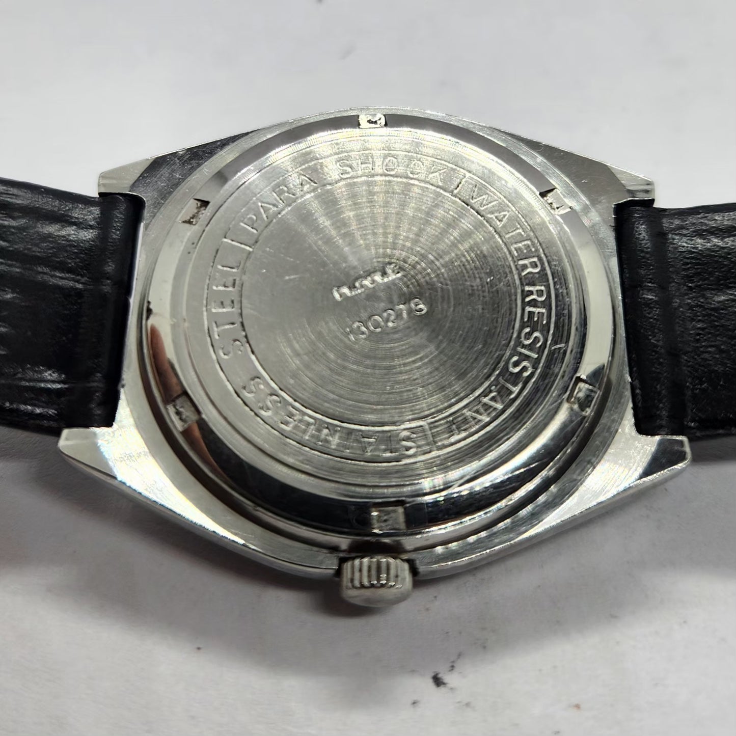 Vintage Original HMT Sandeep Hand Winding 17 Jewels Black Face Men's Wrist Watch HM16