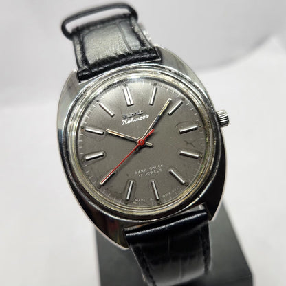 Vintage Original HMT Kohinoor Hand Winding 17 Jewels Grey Face Men's Wrist Watch HM17