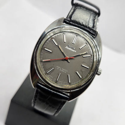 Vintage Original HMT Kohinoor Hand Winding 17 Jewels Grey Face Men's Wrist Watch HM17