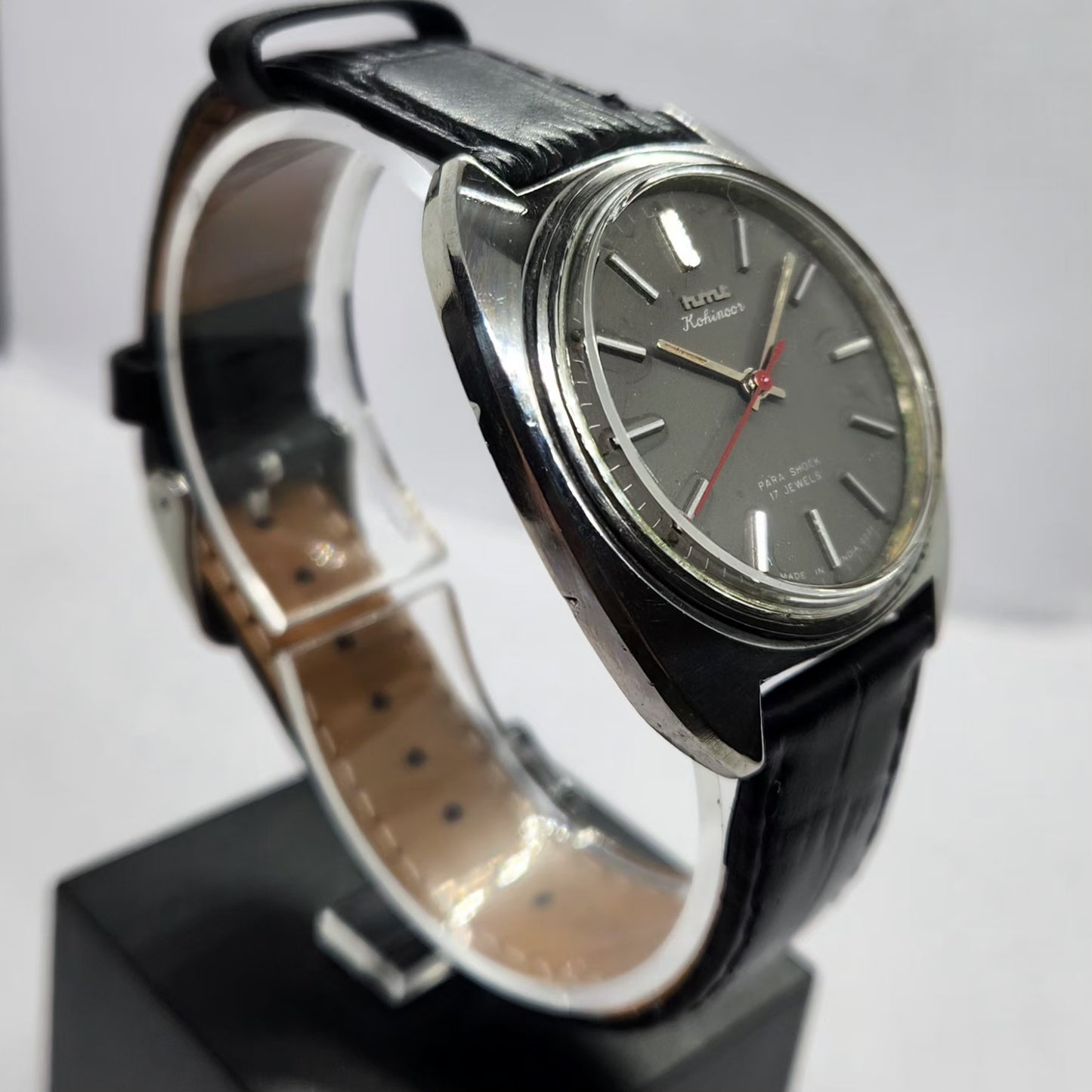 Vintage Original HMT Kohinoor Hand Winding 17 Jewels Grey Face Men's Wrist Watch HM17
